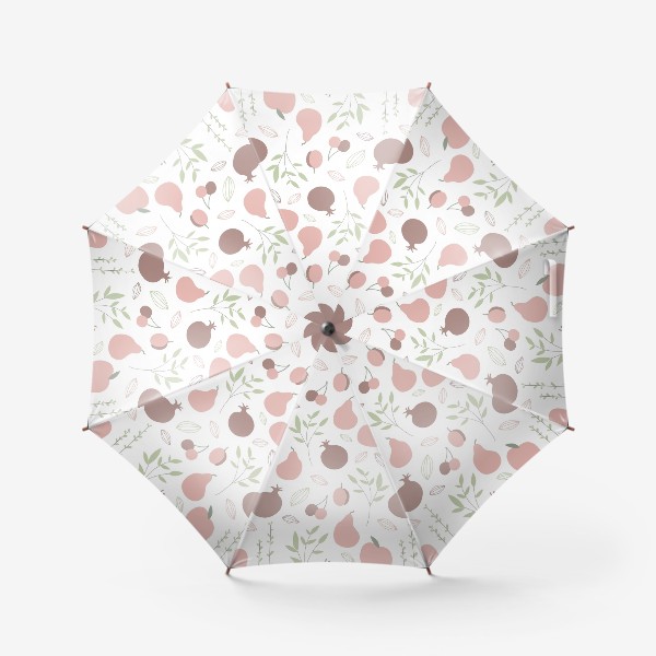 Зонт «Нежный паттерн с бордовыми фруктами»