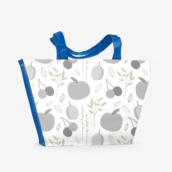 Пляжная сумка «Нежный паттерн с фиолетовыми фруктами»