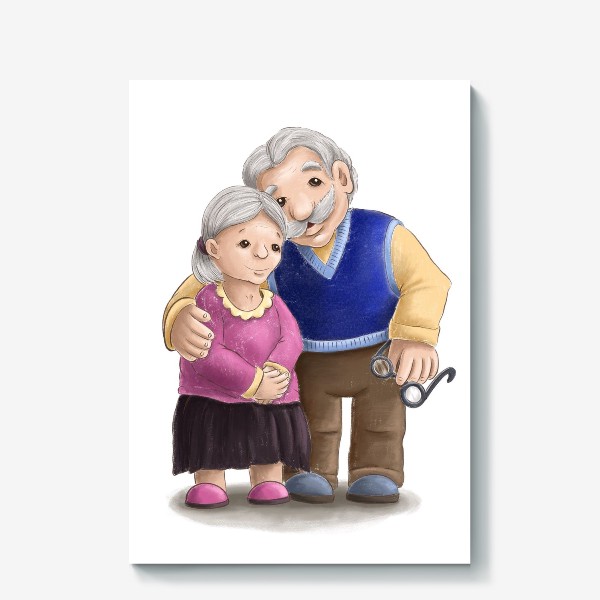 Холст «Бабушка с дедушкой»