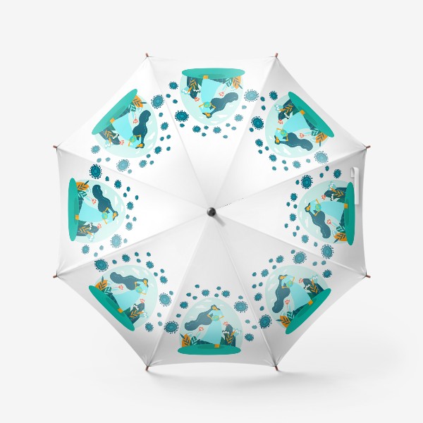 Зонт «Спасем планету от коронавируса»