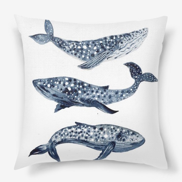 Подушка «Индиго киты»