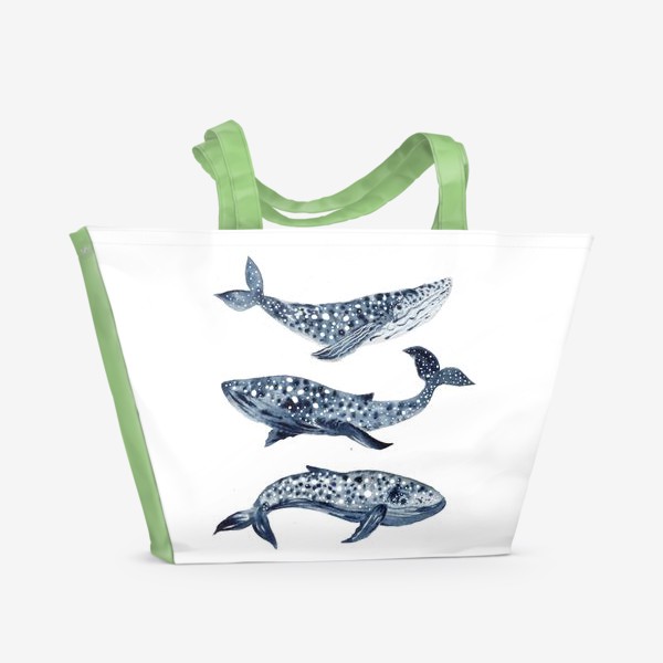 Пляжная сумка «Индиго киты»