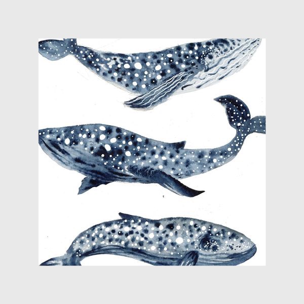 Шторы «Индиго киты»