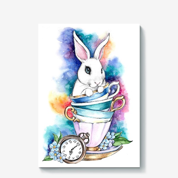 Холст «Белый кролик Алисы»
