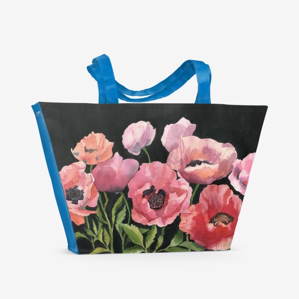 Пляжная сумка «Розовые маки»