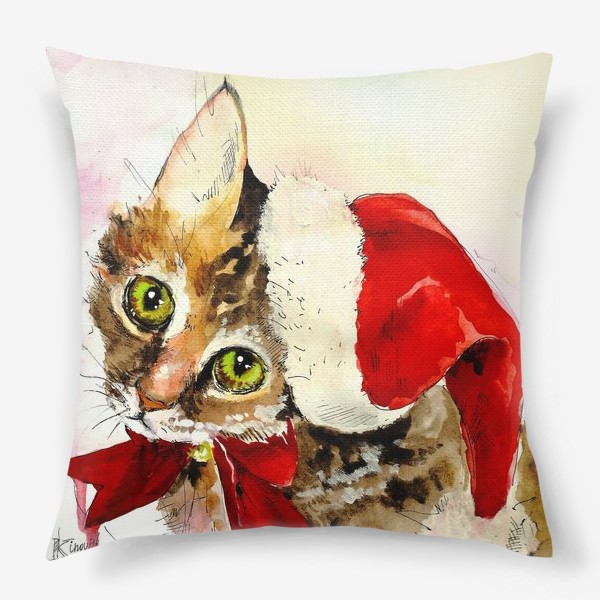 Подушка «Новогодний котенок»