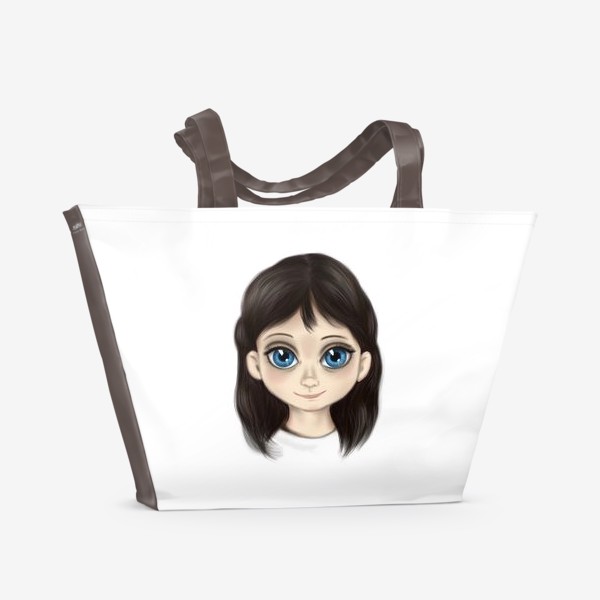 Пляжная сумка «Маленькая девочка со взглядом лучистым. Большие глаза»
