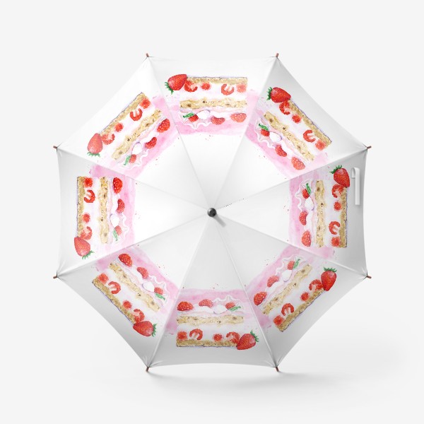 Зонт «Десерты. Пирожное с клубникой»