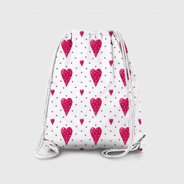 Рюкзак «Орнамент из красных сердечек»