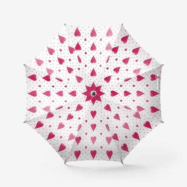 Зонт «Орнамент из красных сердечек»