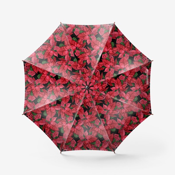 Зонт «пуансеттия рождество»