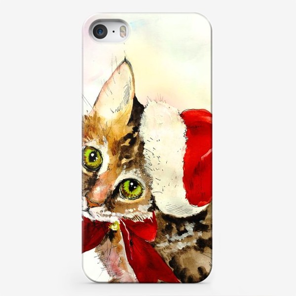 Чехол iPhone «Новогодний котенок»