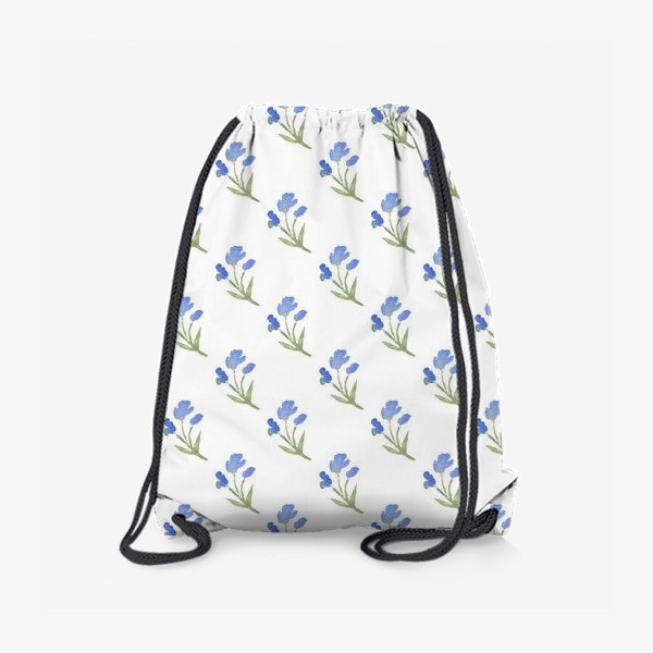 Рюкзак «Орнамент из голубых цветов»