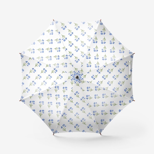 Зонт «Орнамент из голубых цветов»