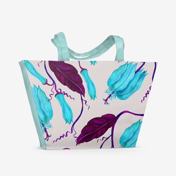 Пляжная сумка «Пасифлора синяя»