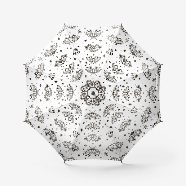 Зонт «Мотыльки черно-белые »