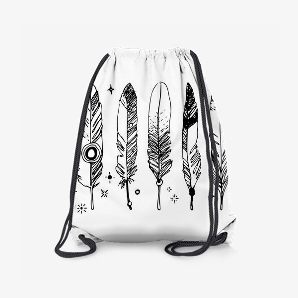 Рюкзак «Набор черно-белых перьев»