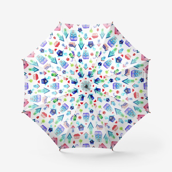 Зонт «Домики паттерн»