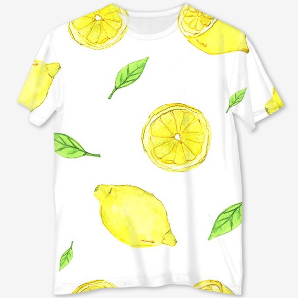 Футболка с полной запечаткой «Яркие желтые лимоны»