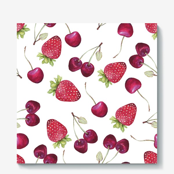 Холст «летний паттерн с ягодами»