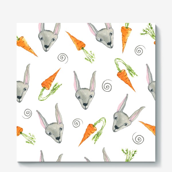 Холст «Заяц и морковь»