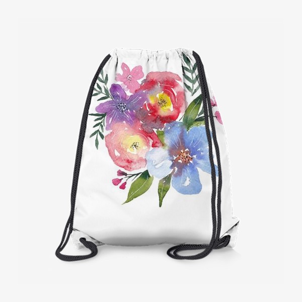 Рюкзак «Букет из акварельных цветов»