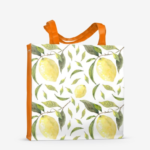 Сумка-шоппер «Паттерн из акварельных лимонов»