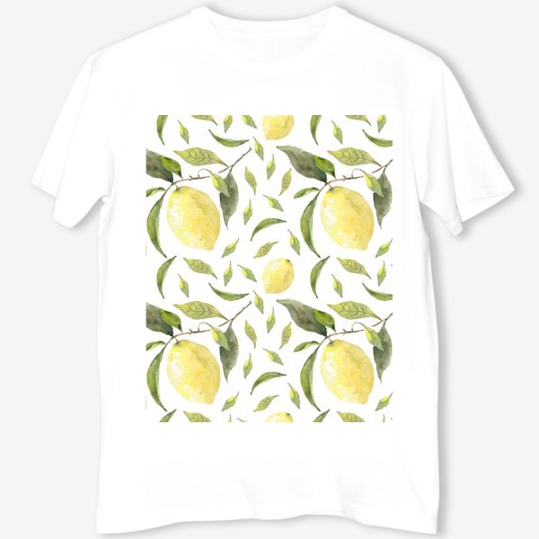 Футболка «Паттерн из акварельных лимонов»