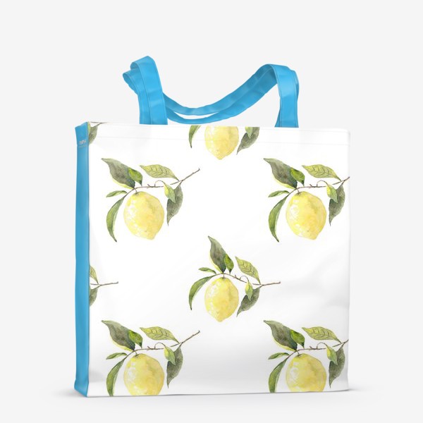 Сумка-шоппер «Паттерн из акварельных лимонов»