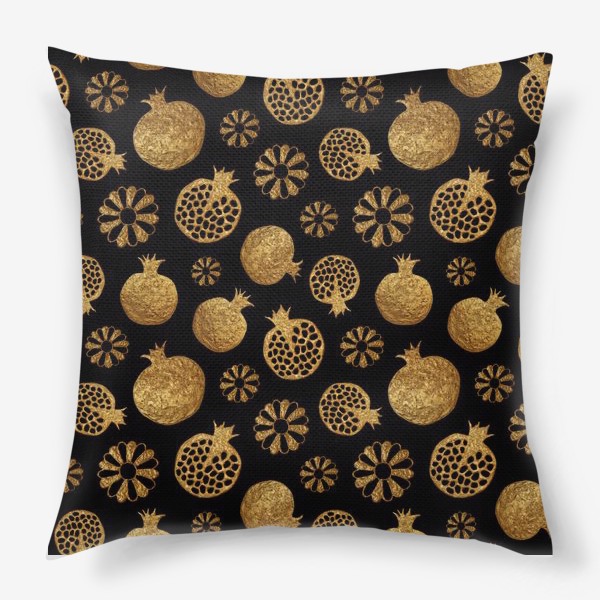 Подушка «Гранаты и цветы золотые»