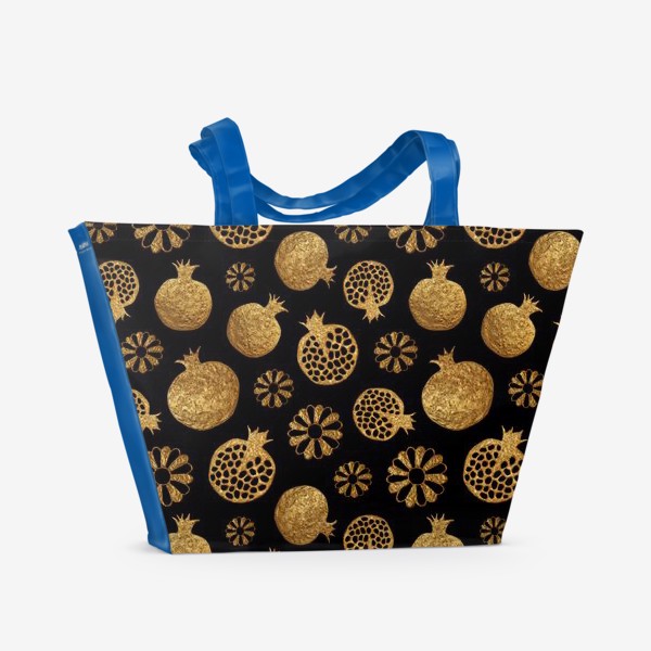 Пляжная сумка &laquo;Гранаты и цветы золотые&raquo;