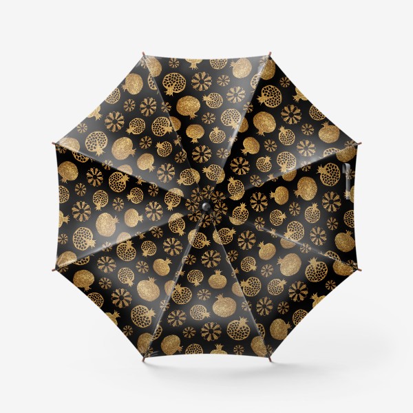 Зонт «Гранаты и цветы золотые»