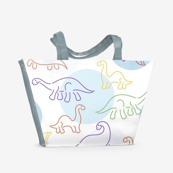 Пляжная сумка «Динозавры на белом»