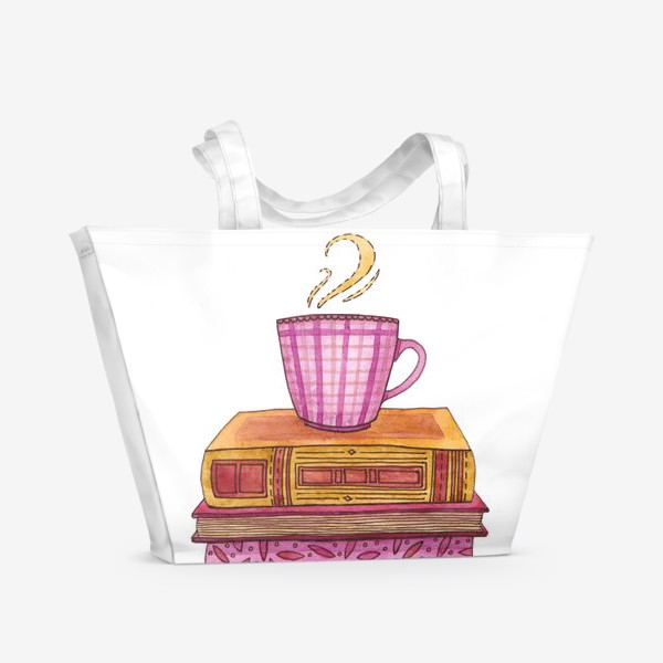 Пляжная сумка «Книги и чай»