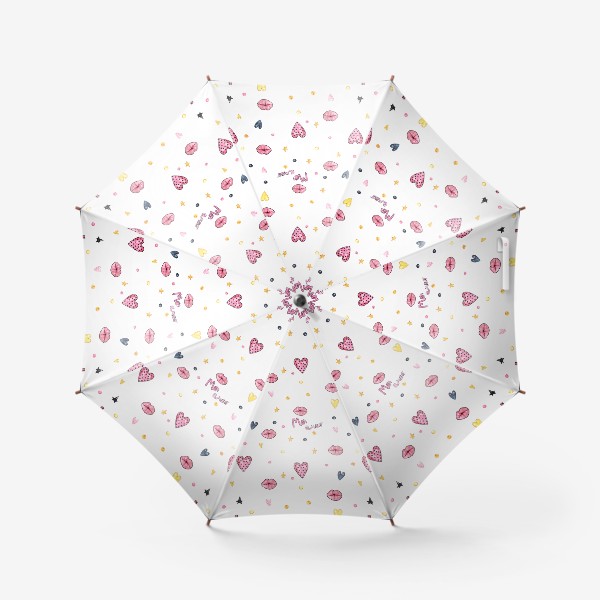 Зонт «Губы и сердечки»
