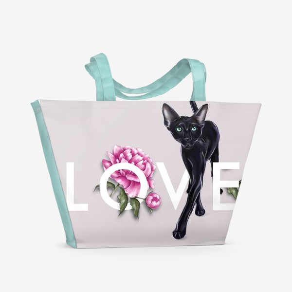 Пляжная сумка «Love cat pastel»
