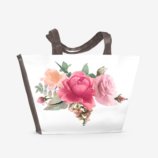 Пляжная сумка «Розы голд»