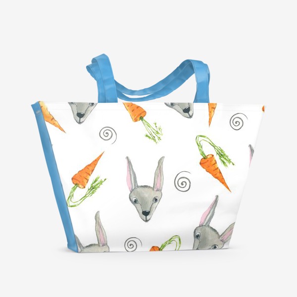 Пляжная сумка «Заяц и морковь»