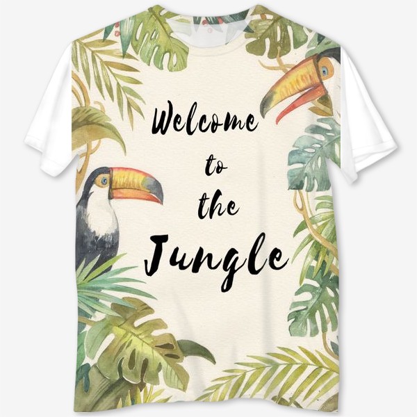 Футболка с полной запечаткой «Welcome to the jungle»