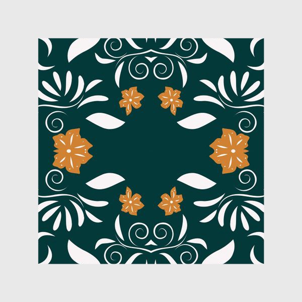 Шторы «pattern with flowers and leaves»