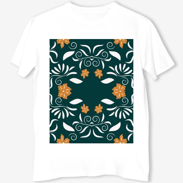 Футболка «pattern with flowers and leaves»
