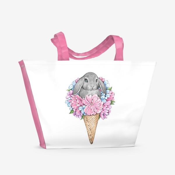 Пляжная сумка «Зайка - мороженное»