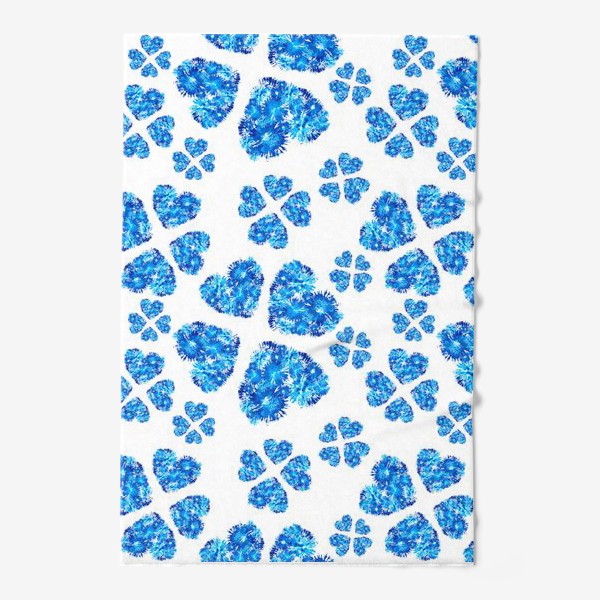 Полотенце «Текстура цветущее голубое сердце»