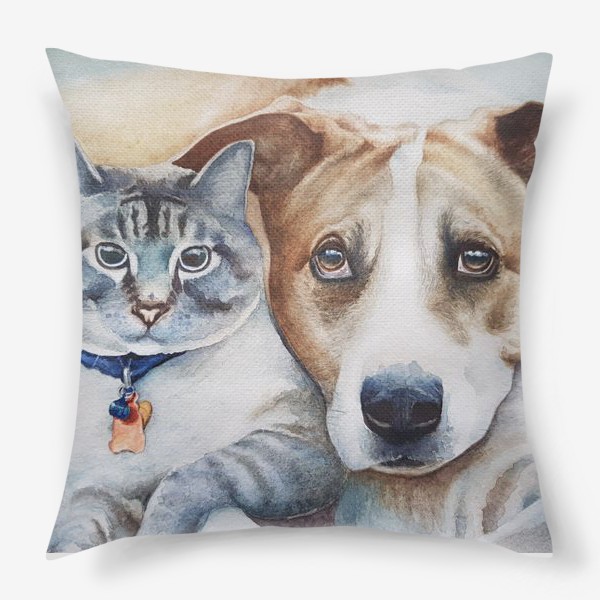 Подушка «Кот и собака»