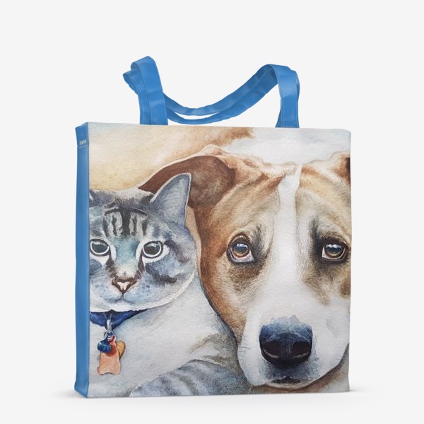 Сумка-шоппер &laquo;Кот и собака&raquo;