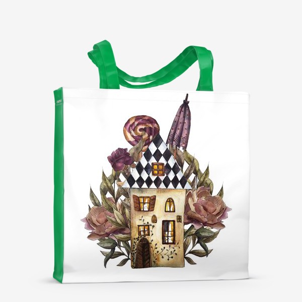 Сумка-шоппер «Домик и цветы»