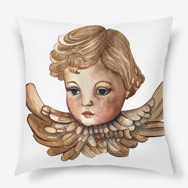 Подушка «Путти - винтажный золотой ангел»