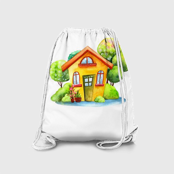 Рюкзак «Садовый акварельный домик»