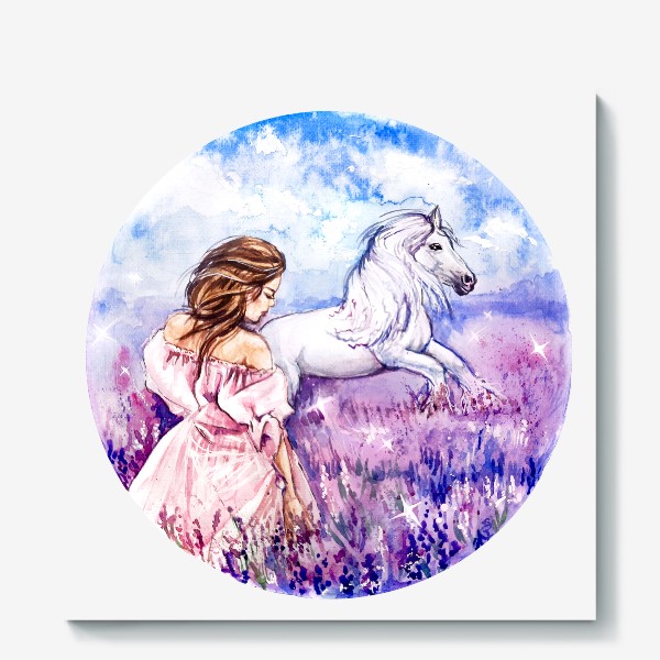 Холст «девушка и лошадь»