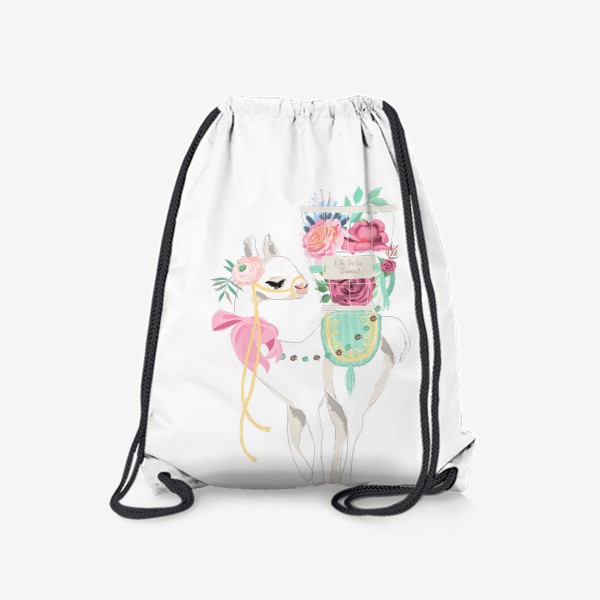 Рюкзак «Лама с цветочной корзиной»